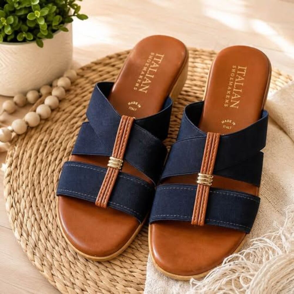NWT - Italian Shoemakers Wedge Sandals